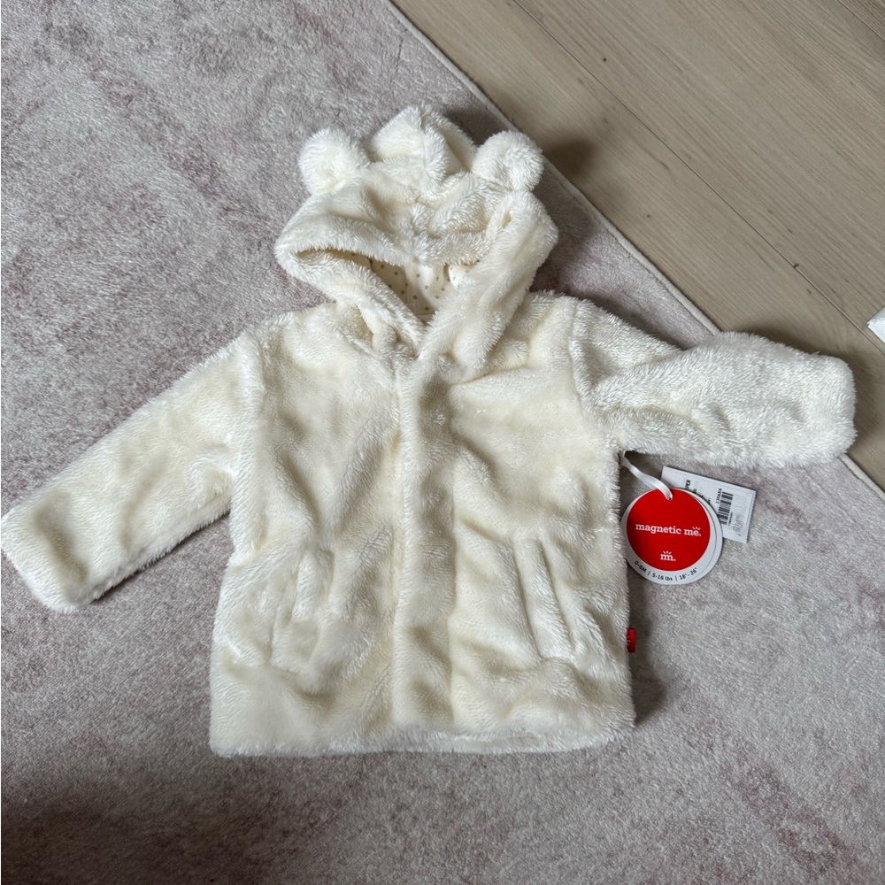Magnetic Me Cream Fuzzy Baby Jacket
